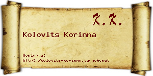 Kolovits Korinna névjegykártya